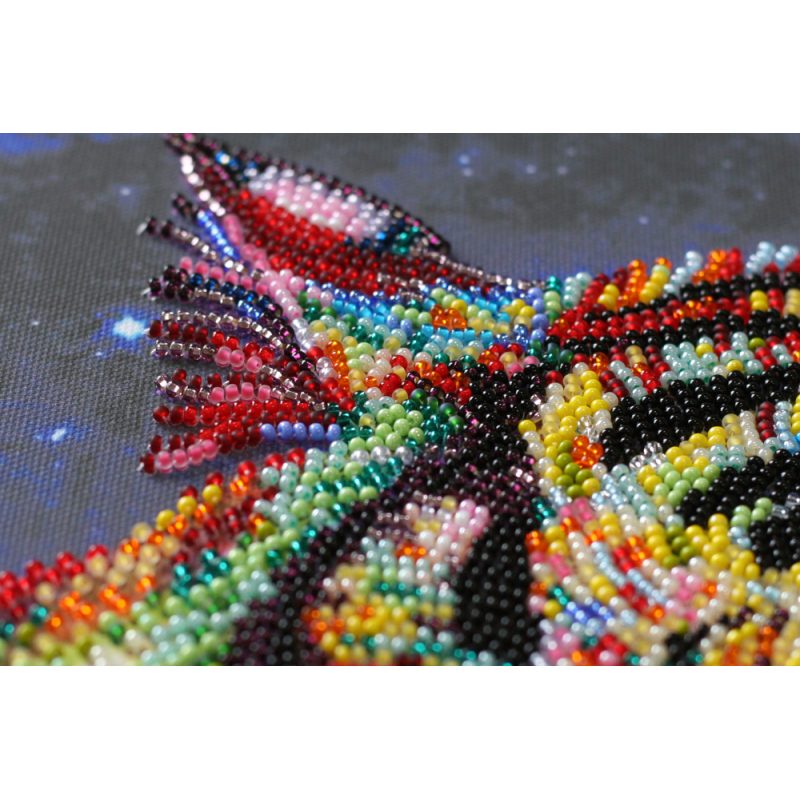 Bead Embroidery Kit on Art Canvas "Colored tigers"