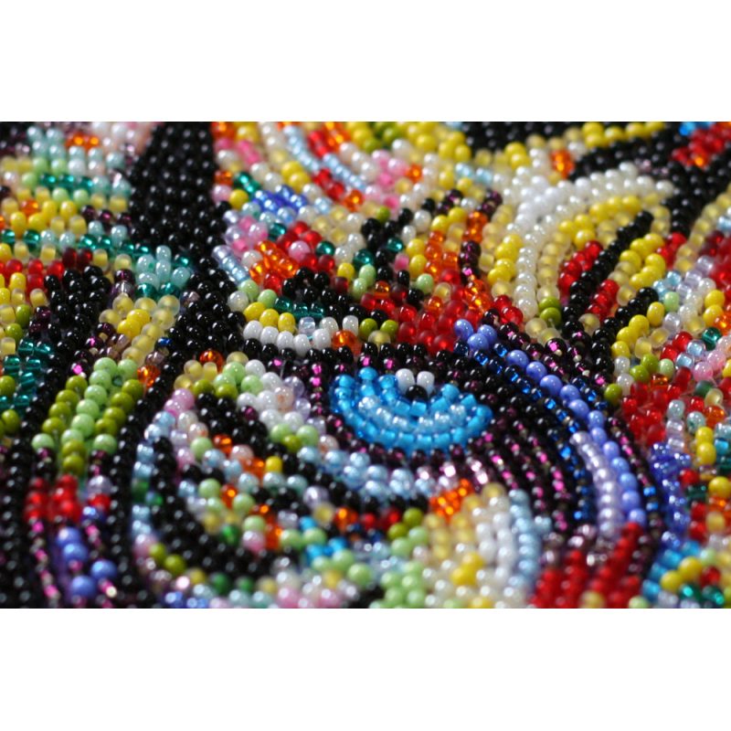 Bead Embroidery Kit on Art Canvas "Colored tigers"