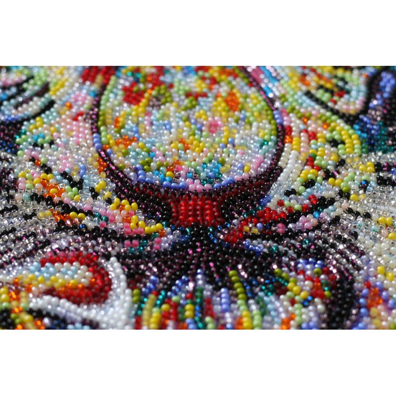 Bead Embroidery Kit on Art Canvas "Colored tigers"