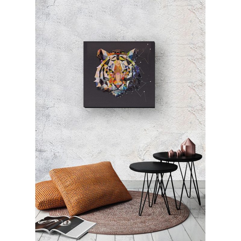 Bead Embroidery Kit on Art Canvas "Constellation Tiger"