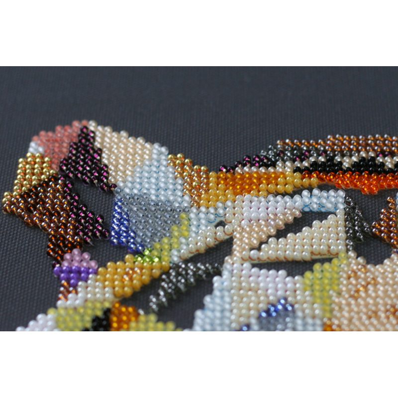 Bead Embroidery Kit on Art Canvas "Constellation Tiger"