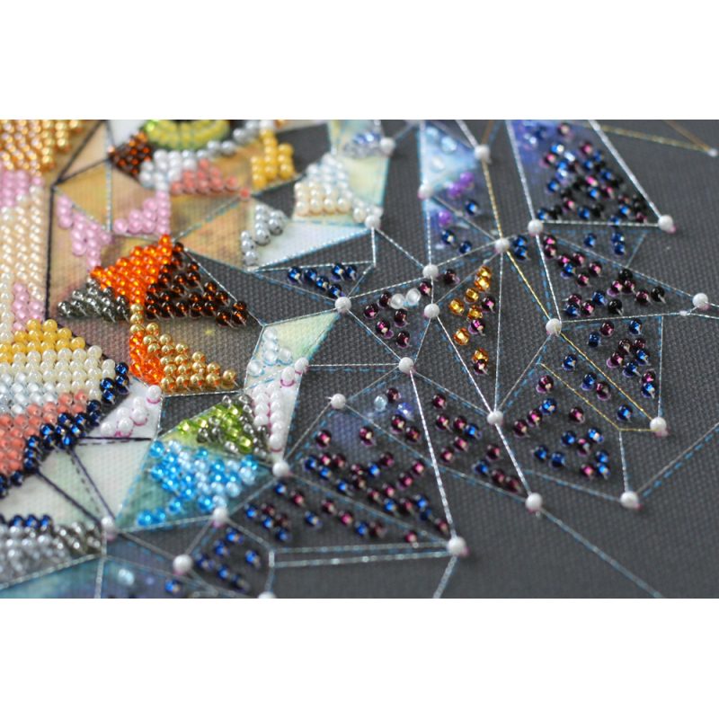 Bead Embroidery Kit on Art Canvas "Constellation Tiger"