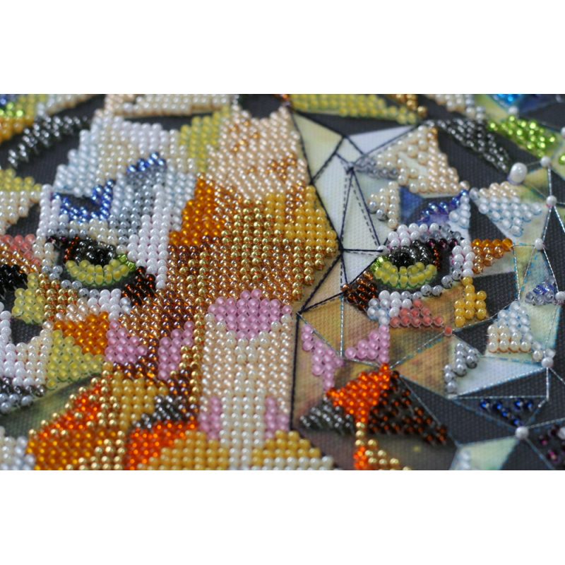 Bead Embroidery Kit on Art Canvas "Constellation Tiger"