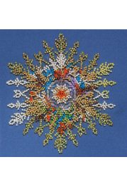 Mini Bead Embroidery Kit on Art Canvas "Snow sparkles"
