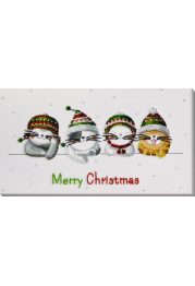 Bead Embroidery Kit on Art Canvas "Holiday cats"