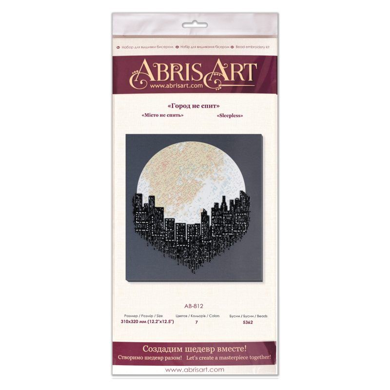 Bead Embroidery Kit on Art Canvas "Sleepless"