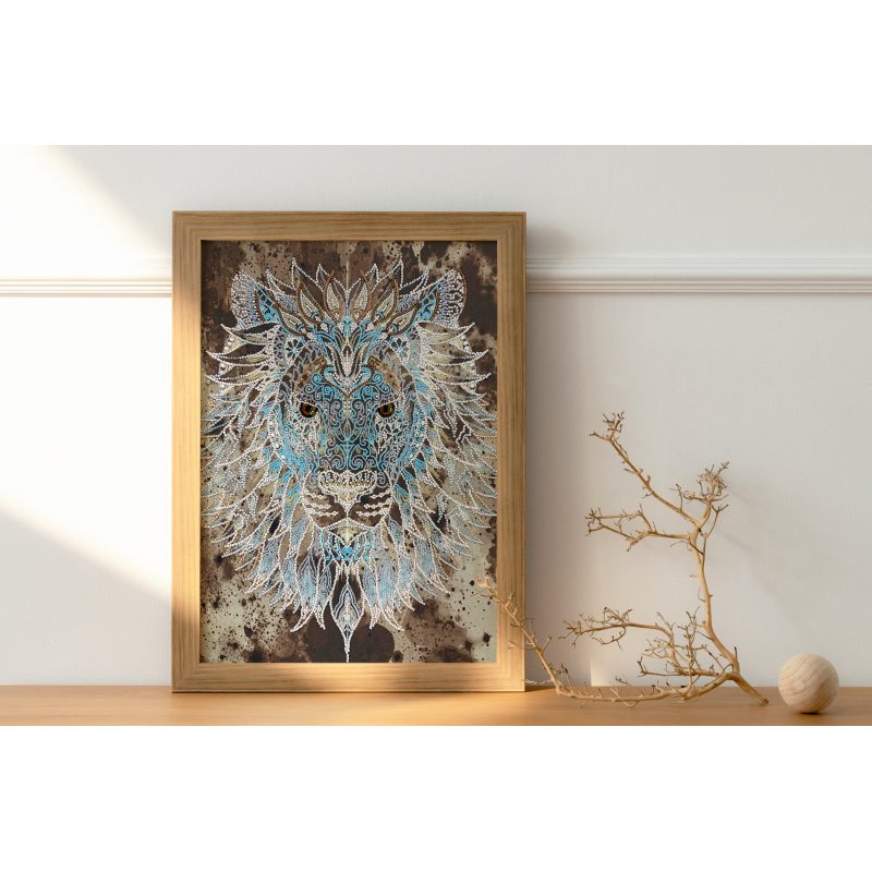 Bead Embroidery Kit on Art Canvas "Savannah Pride"