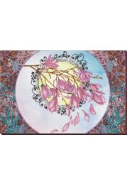 Bead Embroidery Kit on Art Canvas "Blooming magnolia"