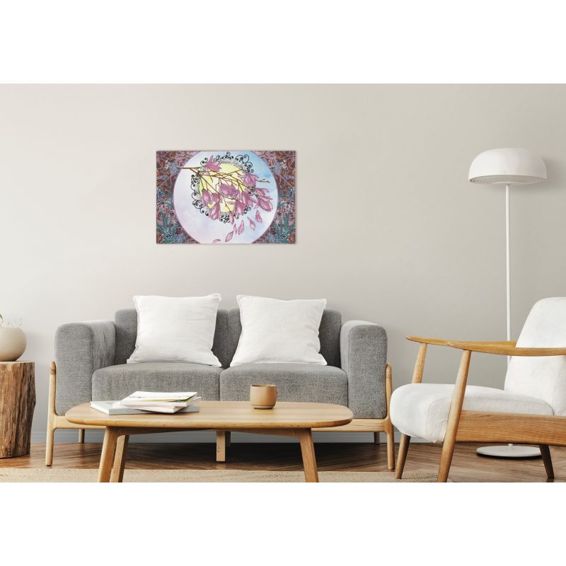 Bead Embroidery Kit on Art Canvas "Blooming magnolia"