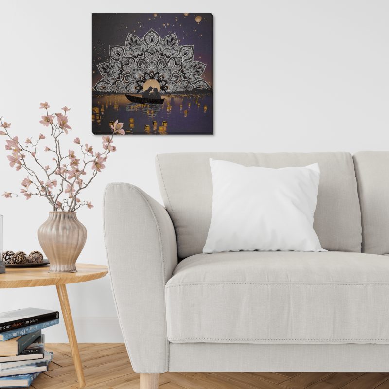 Bead Embroidery Kit on Art Canvas "Romantic evening"