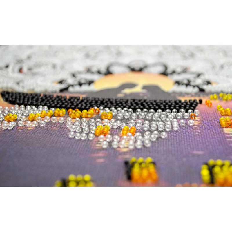 Bead Embroidery Kit on Art Canvas "Romantic evening"