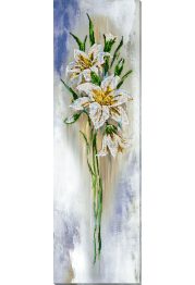 Bead Embroidery Kit on Art Canvas "Fragile lilies"
