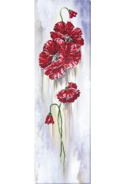 Bead Embroidery Kit on Art Canvas "Poppy flower"