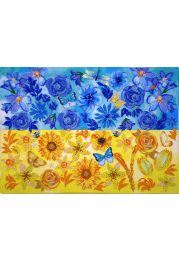 Bead Embroidery Kit on Art Canvas "The flag"