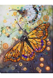 Bead Embroidery Kit on Art Canvas "Amber flight"