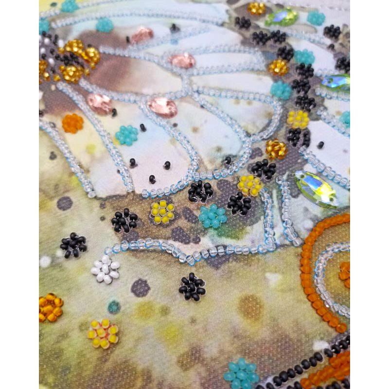 Bead Embroidery Kit on Art Canvas "Amber flight"
