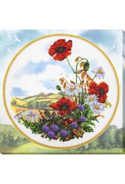 Bead Embroidery Kit on Art Canvas "Summer morning"
