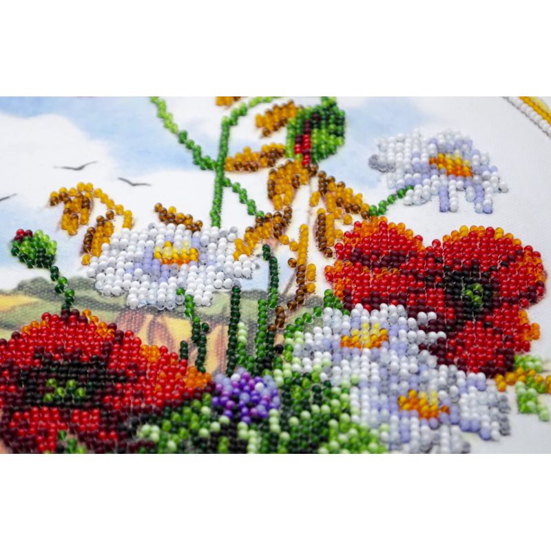 Bead Embroidery Kit on Art Canvas "Summer morning"