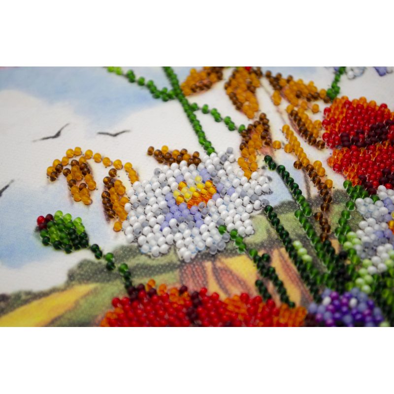 Bead Embroidery Kit on Art Canvas "Summer morning"
