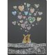 Bead Embroidery Kit on Art Canvas "Rabbits in love"