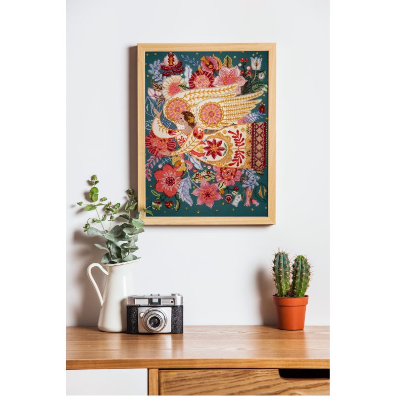 Bead Embroidery Kit on Art Canvas "Wings of inspiration"