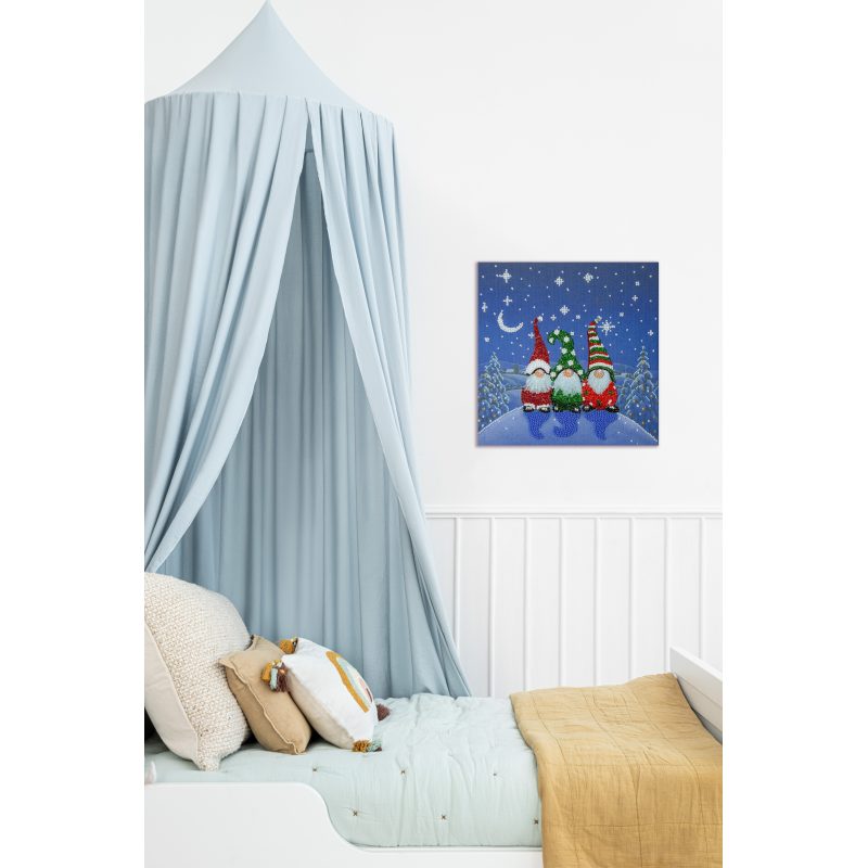 Bead Embroidery Kit on Art Canvas "The three dwarfs"