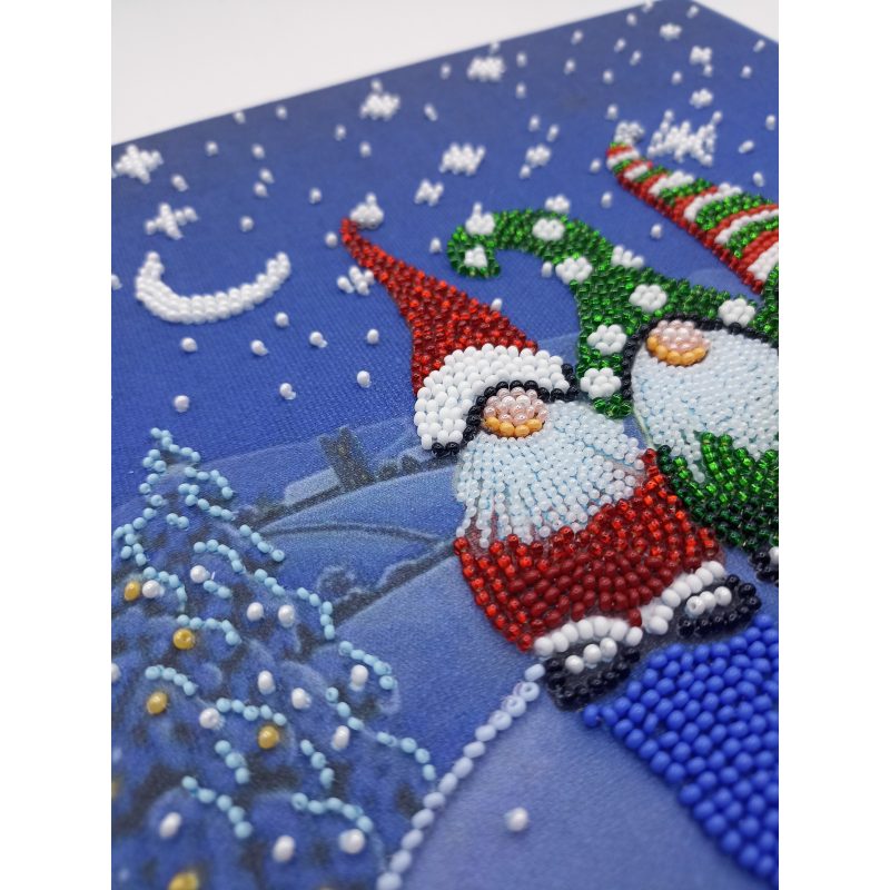 Bead Embroidery Kit on Art Canvas "The three dwarfs"