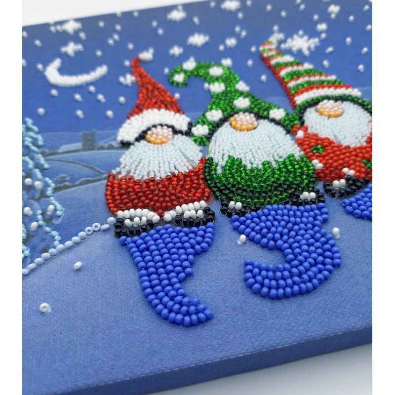 Bead Embroidery Kit on Art Canvas "The three dwarfs"