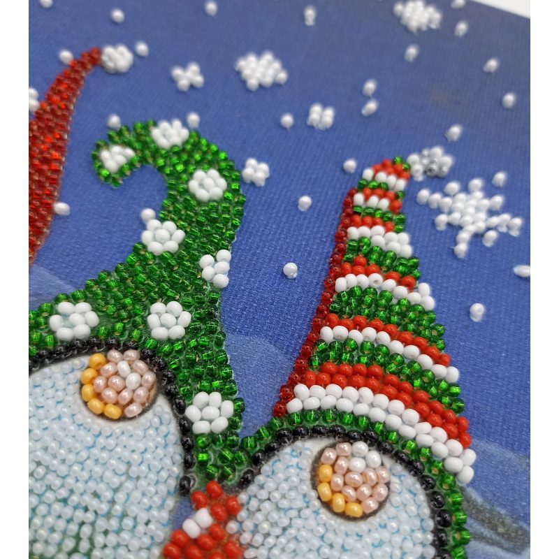 Bead Embroidery Kit on Art Canvas "The three dwarfs"