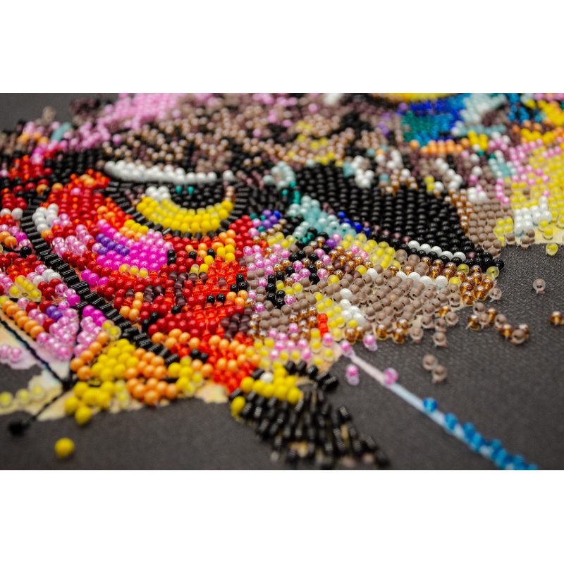 Bead Embroidery Kit on Art Canvas "Look of a predator"