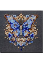 Bead Embroidery Kit on Art Canvas "Luxurious sapphire"