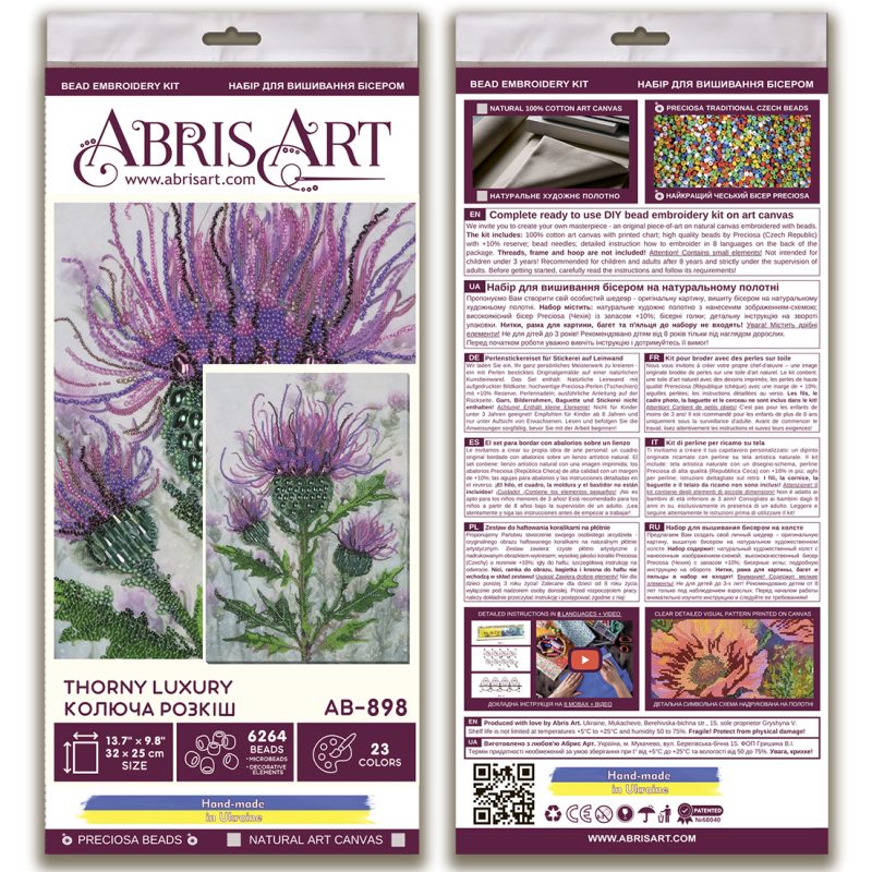 Bead Embroidery Kit on Art Canvas "Thorny luxury"