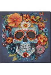 Bead Embroidery Kit on Art Canvas "Calavera"