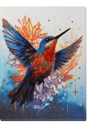 Bead Embroidery Kit on Art Canvas "A colorful flap of a wing"