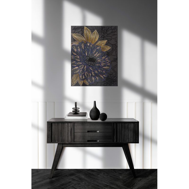 Bead Embroidery Kit on Art Canvas "Blooming in the dark"