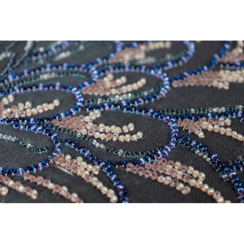 Bead Embroidery Kit on Art Canvas "Blooming in the dark"