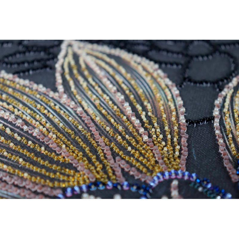 Bead Embroidery Kit on Art Canvas "Blooming in the dark"