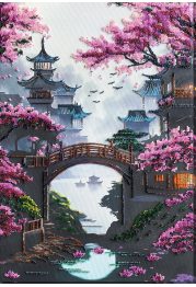 Bead Embroidery Kit on Art Canvas "The dream of a journey to the east"