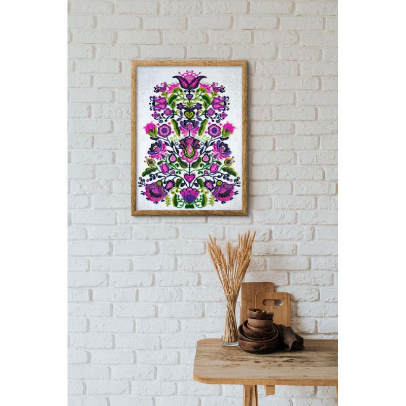 Bead Embroidery Kit on Art Canvas "Remembering traditions"