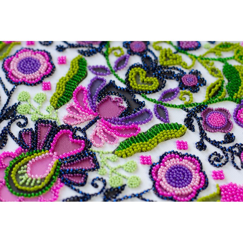 Bead Embroidery Kit on Art Canvas "Remembering traditions"