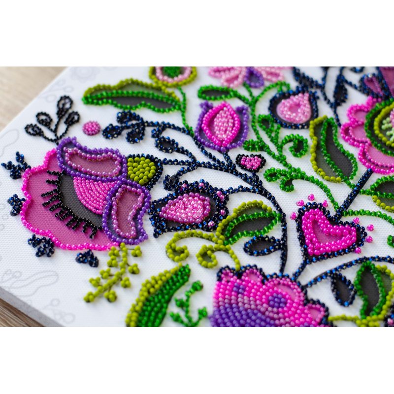 Bead Embroidery Kit on Art Canvas "Remembering traditions"