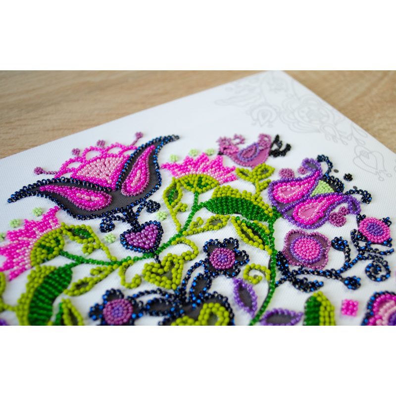 Bead Embroidery Kit on Art Canvas "Remembering traditions"