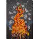 Bead Embroidery Kit on Art Canvas "Dancing around the campfire"