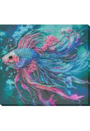 Bead Embroidery Kit on Art Canvas "At depth"