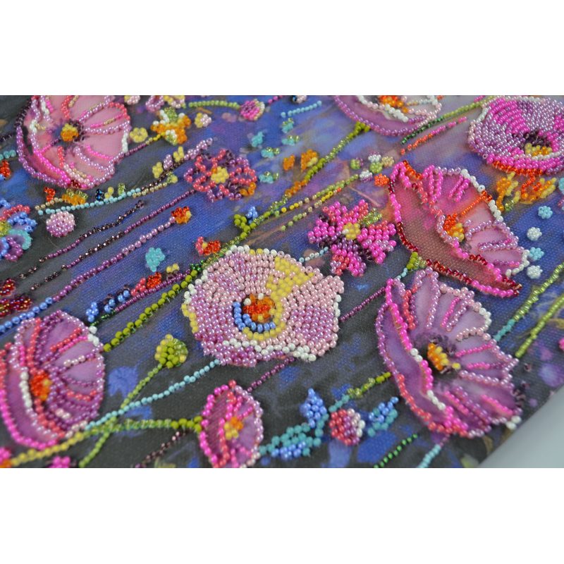 Bead Embroidery Kit on Art Canvas "Spring moment"