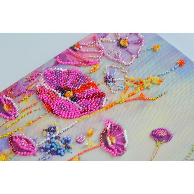 Bead Embroidery Kit on Art Canvas "Spring moment"
