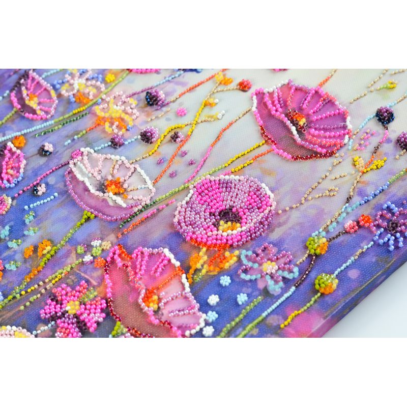 Bead Embroidery Kit on Art Canvas "Spring moment"