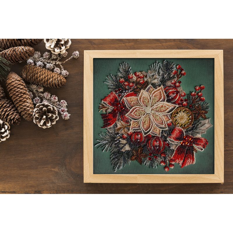 Bead Embroidery Kit on Art Canvas "The taste of Christmas"
