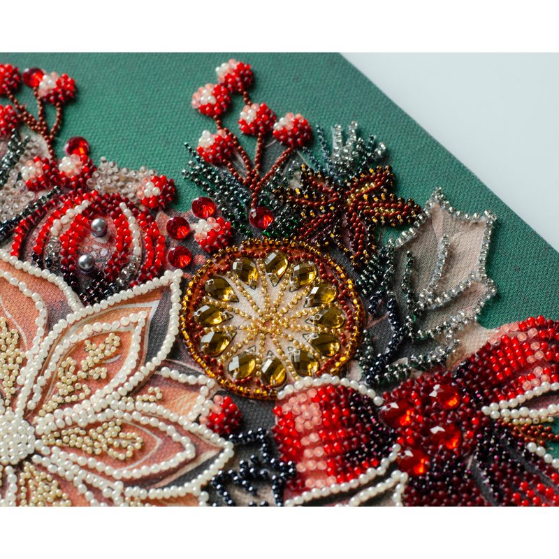 Bead Embroidery Kit on Art Canvas "The taste of Christmas"