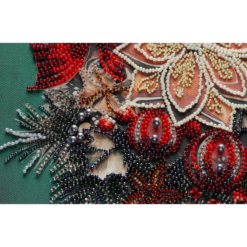 Bead Embroidery Kit on Art Canvas "The taste of Christmas"